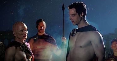 Eric Osmond on set as Spartan in 