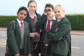 Georgia Henshaw, Eleanor Tomlinson, Georgia Groome, and Manjeeven Grewal in Angus, Thongs and Perfect Snogging (2008)