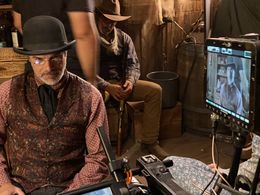 On the set of The Last Shoot Out