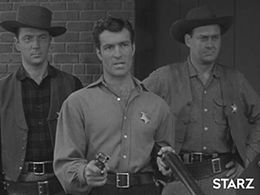 Hugh O'Brian, Michael O'Connell, and Ray Kellogg in The Life and Legend of Wyatt Earp (1955)