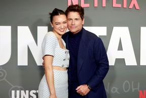 Rob Lowe and Rachel Marsh in Unstable (2023)