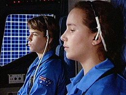 Petra Yared and Zbych Trofimiuk in Sky Trackers (1994)