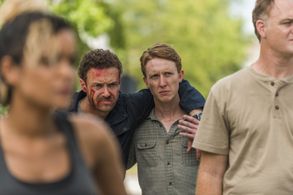 Jason Douglas, Ross Marquand, Jordan Woods-Robinson, and Elizabeth Faith Ludlow in The Walking Dead (2010)