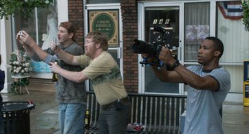 Arlen Escarpeta, Kyle Davis, and Jon Reep in Into the Storm (2014)