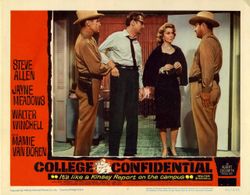 Jayne Meadows, Steve Allen, Rocky Marciano, and Stuart Randall in College Confidential (1960)