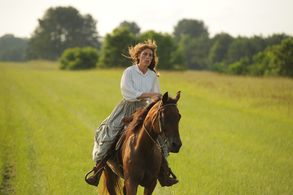 Jency riding in Madeline's oil. Production still. Saint Fransiville, LA
