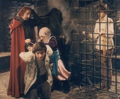 Vladimír Dlouhý, Jirí Krytinár, and Jana Nagyová in Arabela (1980)