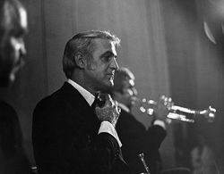 Pete Candoli (brother Conte in background) circa 1970s ** Sheryl Deauville Candoli Collection Trumpeter, Jazz, Musician,