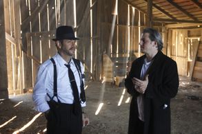 Director Jeremy Alter and Mike Ness on the set of Social Distortion's 