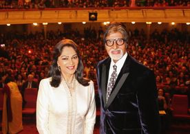 Amitabh Bachchan, Simi Garewal, and Scott Barbour