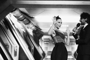 Alex Zane and Daisy Ridley at an event for Star Wars: Episode VII - The Force Awakens (2015)