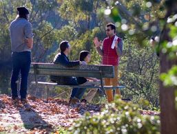 John Barr, Phillip Rhys Chaudhary, Darren Pettie, and Alexander Guder in The Scarecrow (2015)