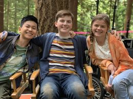 Jayden Greig, Lauren McNamara, and Sean Quan in Aliens Ate My Homework (2018)