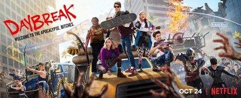 Colin Ford, Greg Kasyan, Cody Kearsley, Austin Crute, Alyvia Alyn Lind, Sophie Simnett, and Jeanté Godlock in Daybreak (