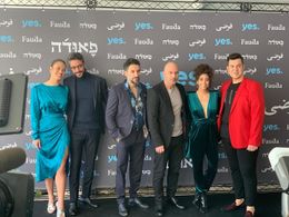 Itzik Cohen, Lior Raz, Doron Ben-David, Samar Qupty, and George Iskandar at an event for Fauda (2015)