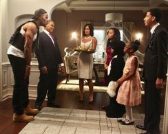 Anthony Anderson, Tracee Ellis Ross, Michael Strahan, Yara Shahidi, Marcus Scribner, Miles Brown, and Marsai Martin in B