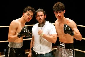 Mike Dusi, Mojean Aria, and Eddie Arrazola in The Bronx Bull (2016)