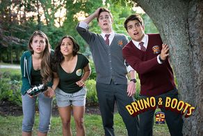 Still of Hannah VandenBygaart, Kiana Madeira, Callan Potter and Jonny Gray in Bruno & Boots: This Can't Be Happening at 