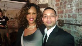 Joshua & Eve on the set of 