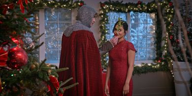 Vanessa Hudgens and Josh Whitehouse in The Knight Before Christmas (2019)