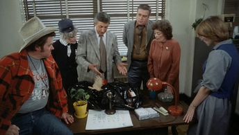 Joe Flood, Joe Talarowski, and Mimi Weddell in Student Bodies (1981)