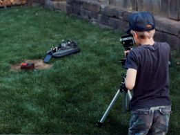 Douglas Cheney shooting super 8mm short film at age 8