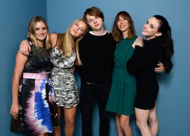 Gia Coppola, Nathalie Love, Claudia Levy, Zoe Levin, and Jack Kilmer at an event for Palo Alto (2013)