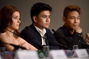 Andi Eigenmann, Troy Espiritu, and Jomari Angeles at an event for Ma' Rosa (2016)
