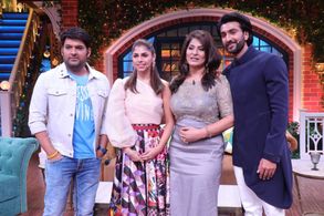 Archana Puran Singh, Meezaan Jafri, Kapil Sharma, and Sharmin Segal in The Kapil Sharma Show: Mallika Sherawat, Ekta Kap