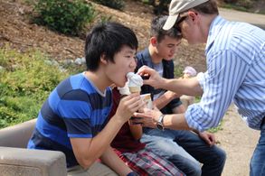 Ethan and Director Raphael Sbarge on the set of The Bird Who Could Fly (2017)