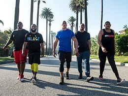 Dwayne Johnson, Omar Benson Miller, John David Washington, Eddie George, and Donovan W. Carter in Ballers (2015)