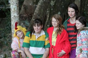 Bethany Whitmore with the Moochmoore sisters. Mental 2012