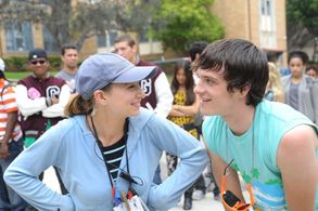 With Josh Hutcherson on the set of 