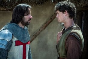 Pádraic Delaney and Bobby Schofield in Knightfall (2017)