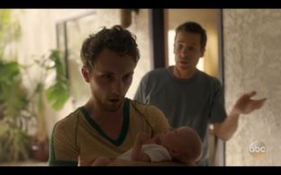 Guy Pearce and Jeff Evans-Todd in When We Rise (2017)