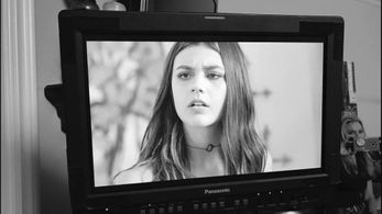 Amber Frank on set of Party Mom