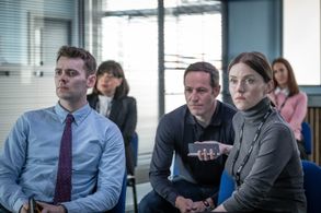 Andrew Dowbiggin (DS Clarke),Thomas Law (DC Martin) and Erin Shanagher (DS Hobson) in “The Bay”, series 3.
