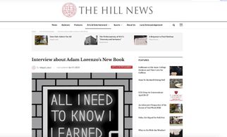 St. Lawrence University's The Hill Newspaper Reviews Lorenzo's Debut Book