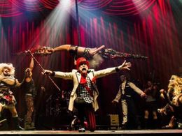 Doc Phineas as a singing tap dancing Red King in the Broadway ShowALICE on