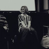 A photo of Lucas taken at Essex Film Collective’s screening of short films which included Nuts (2023).