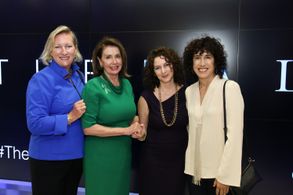 Congresswoman Nancy Pelosi with producer Simone Pero and director Jennifer Fox at at 2018 DC screening of THE TALE