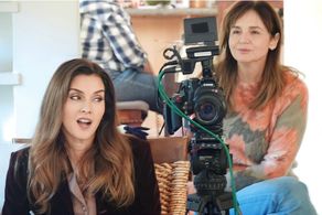 Behind the scenes for the documentary film, Tamara de Lempicka