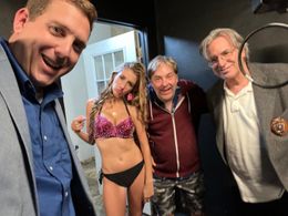 Robert Carradine, Jeff Richards, Ben Solenberger, and Lauren Francesca