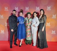 Yehuda Levi, Mia Iwryn, Noa Koler, and Rama Burshtein at an event for Fire Dance (2022)