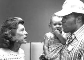 Rafer Johnson and Eunice Kennedy Shriver in Westside Special Olympics (WSO) Games (1976)