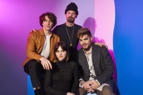 Scoot McNairy, Adam Lambert, Cody Fern, and Emilia Jones at an event for Fairyland (2023)
