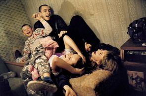 Oksana Akinshina, Artyom Bogucharskiy, Elina Benenson, and Nikolai Bentsler in Lilya 4-Ever (2002)