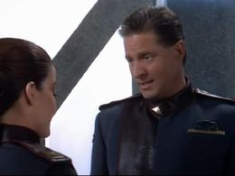Bruce Boxleitner and Claudia Christian in Babylon 5 (1993)