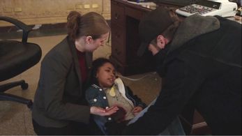 Still of Mirabelle Lee and Ryan Eggold in The Blacklist 