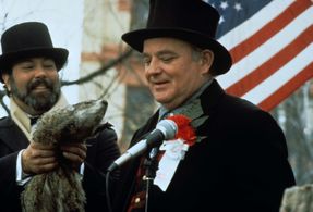 Brian Doyle-Murray, Rod Sell, and Scooter in Groundhog Day (1993)
